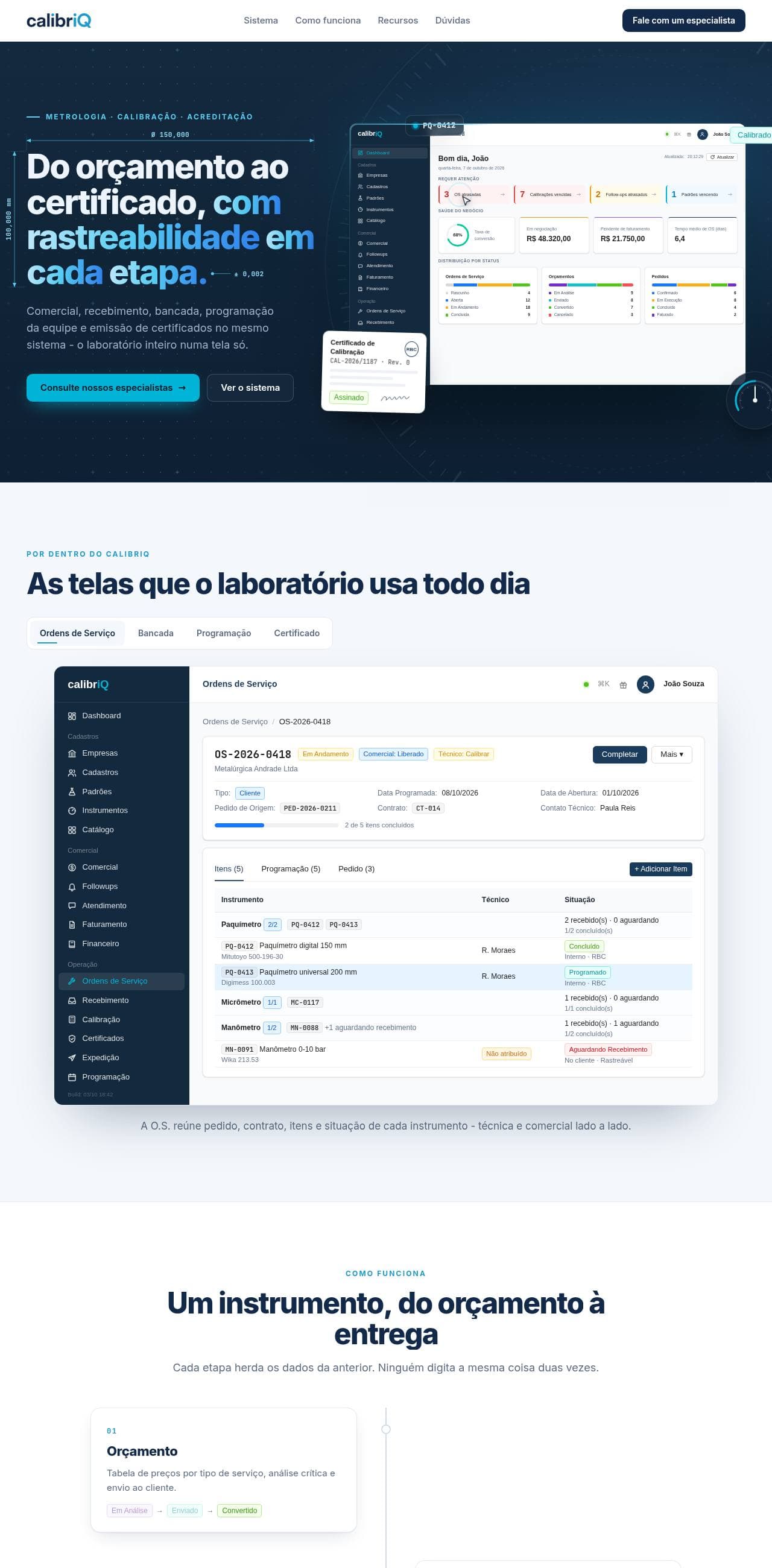 Página do Calibriq