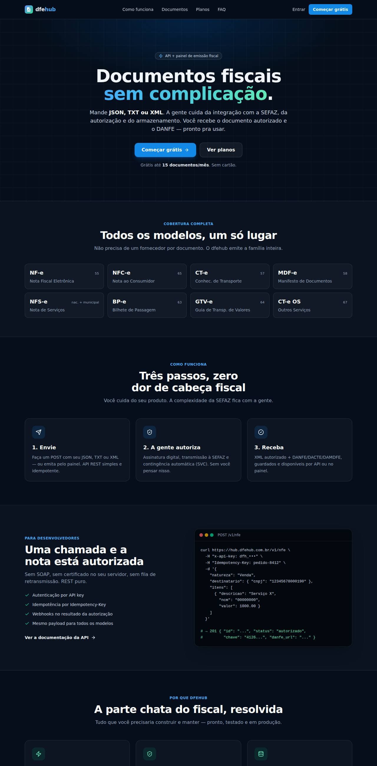 Página do dfeHub